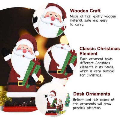 Décorations De Table De Noël 2D - Père Noël Et Renne En Acrylique Pour Centre De Table, étagère Ou Appui De Fenêtre