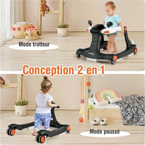 GOPLUS Trotteur Bébé Pliable Évolutif en 1, 6-18 Mois, Charge