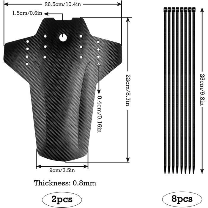 Kit De Garde-Boue De Vélo 20-26 Pouces - Réglable Avant Arrière - Garde