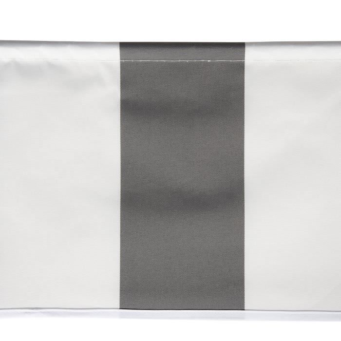 Toile pour store banne SAULE 3,5 × 3m - Toile rayée blanche/grise 3,5x3m  Blanc - Cdiscount Bricolage