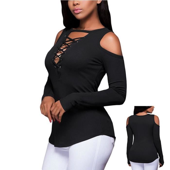 T Shirt Femme Paules D Nud Es T Shirt Femme Tricot La Mode