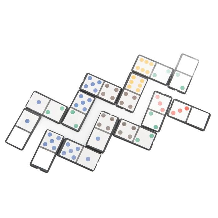 Jeu De Dominos 28 Pièces En Mélamine - Coffret Bambou Laqué Avec Fermeture Magnétique Jeu Société Dominos Bambou