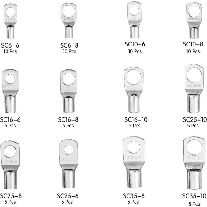 Connecteur De Fil De Batterie, 20 Pièces, Trou De Boulon, Cosses