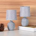 BRUBAKER - Lampe de table/de chevet - Lot de 2 - Design campagne/rustique - Hauteur 27 cm - Pied en Céramique-2