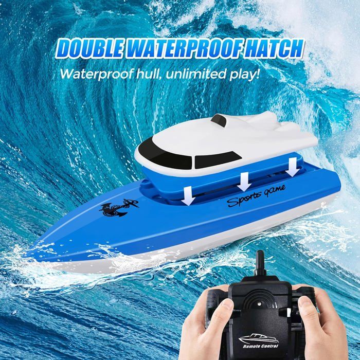 Bateau Télécommandé, Évite Les Collisions, Bateau De Course Rc Haute Vitesse Pour Piscines Et Bateau Télécommandé, Évite Les Collisions, Bateau De Course Rc Haute Vitesse Pour Piscines Et