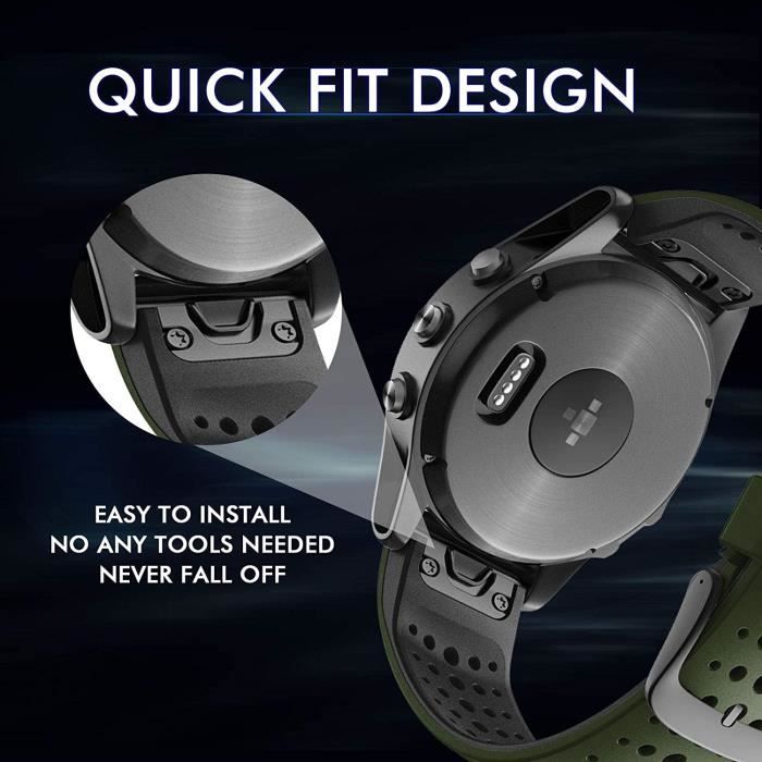 Bracelet Pour Montre Connectée 22mm Avec Tournevis Pour Garmin Fenix ​​6  GPS - 6 PRO GPS - 6 Sapphire GPS - Armée Verte - Cdiscount Téléphonie