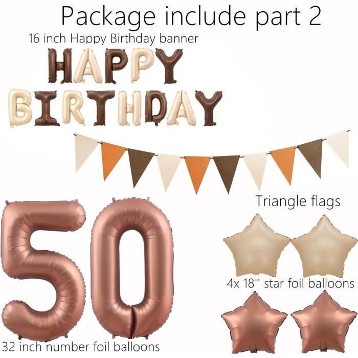 Kit Déco Anniversaire 20 Ans – Ballons Rétro Brun Beige – Guirlande Et Arche – Cadeau Fête