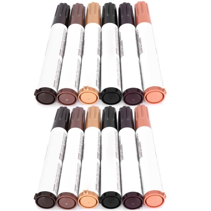 Marqueurs de réparation de meubles en bois EJ.LIFE 12pcs Stylo Retouche 6 Couleurs