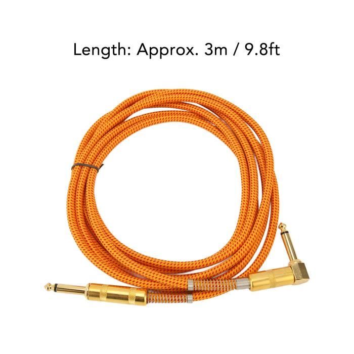 YAJ Câble d'instrument 6,35 mm jack mâle cordon d'interconnexion