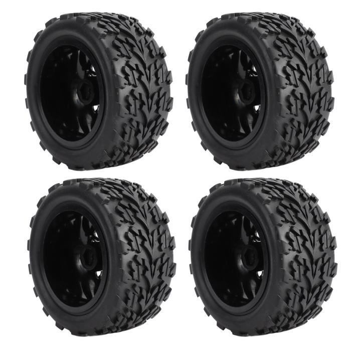 Lot 4 Pneus RC 110 Mm Pour Camion 1/10 – Compatible Traxxas Slash, HPI, Redcat – Caoutchouc Antidérapant