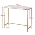DOWISDOL Simple couche - Table console en bois de marbre - Cadre en métal doré - Table d'appoint-Entrée-Salon-Table de chambre-3