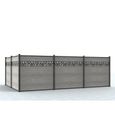 Panneaux de clôture à poser H.181 cm - kit 7 lames composite avec décor + 2 poteaux gris clair - ENOLA-3