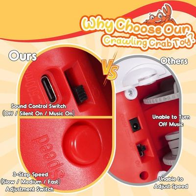 Toyzey Crabe Marchant - Jouet Montessori Bébé 6-12 Mois - Cadeau Musical Enfant 1-4 Ans - Jeu Toyzey Crabe Marchant - Jouet Montessori Bébé 6-12 Mois - Cadeau Musical Enfant 1-4 Ans - Jeu
