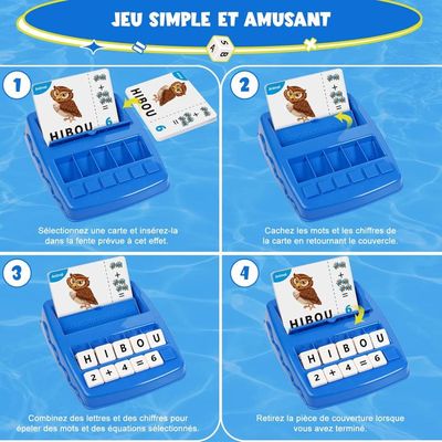 Xespis Jeu Éducatif Lettres Et Maths 3-8 Ans | Apprendre à Lire Et Compter | 32 Cartes Et 18 Plaquettes