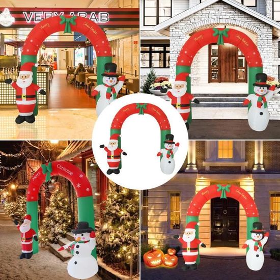 Décorations De Noël Gonflables Pour L'Extérieur, 3 M, Arche De Père Noël Avec Lumière LED Intégrée, Pour Pelouse, Maison, Cour Et Jardin