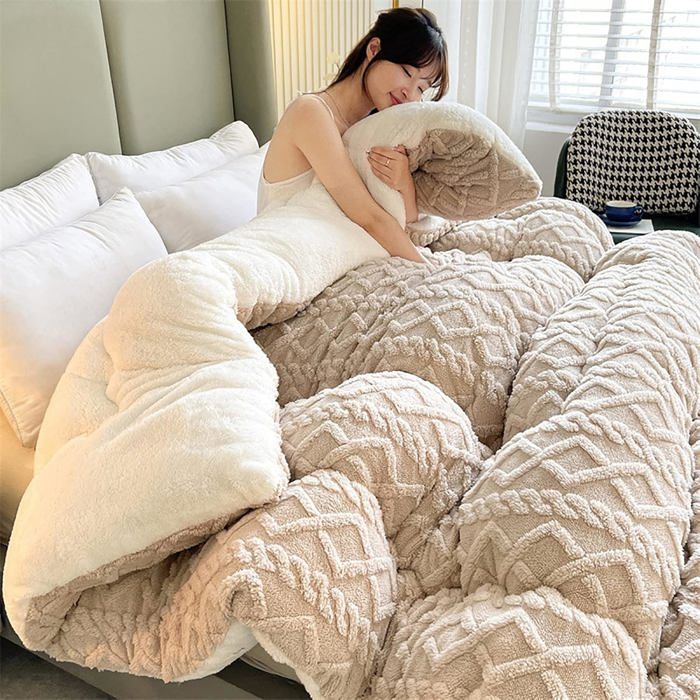 MTHGH Couette Polaire Double Face Épaisse Et Chaude, Couette en Tissu De Velours d'agneau, Couette Chaude en Cachemire, Couette Épaisse À Noyau De Couette d' hiver en Cachemire(01,200 * 200cm/2.5kg MTHGH Couette Polaire Double Face Épaisse Et Chaude, Couette en Tissu De Velours d'agneau, Couette Chaude en Cachemire, Couette Épaisse À Noyau De Couette d' hiver en Cachemire(01,200 * 200cm/2.5kg