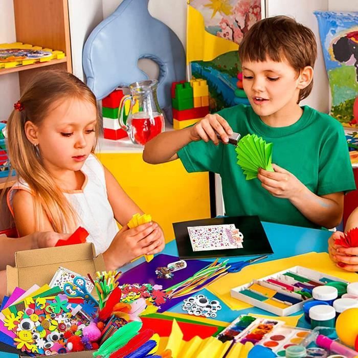 Kit Bricolage Enfant, 1500+PCS Activites Manuelles pour Enfants,Loisir  Creatif avec Cure-Pipe, Pompon, bâton, Perle de Lettre - Cdiscount Jeux -  Jouets