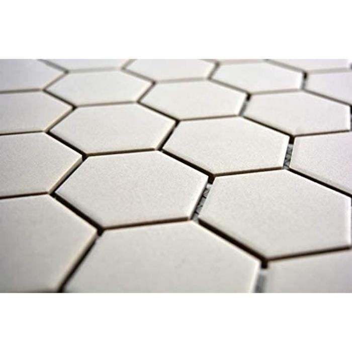 Mosaïque Céramique Hexagonale MOSANI - Gris Clair, 325x281 Mm, Anti-dérapant, Non émaillé