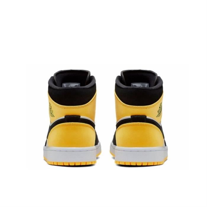 Basket Air JordanX 1 Mid SE Yellow Toe Femme 852542 071 Jaune Cuir Lacets Jaune Cdiscount Chaussures