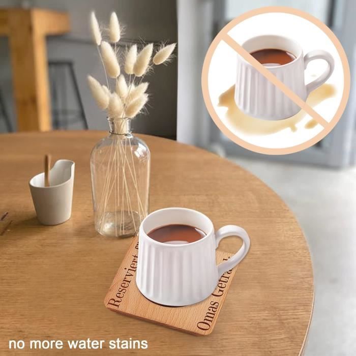 Dessous De Verre 2 PièCes Bois Sous Personnalisé Verres Noel Platsdessous Plat En Verre RéUtilisable Et Absorbant Carré Avec 1 Sac De Rangement
