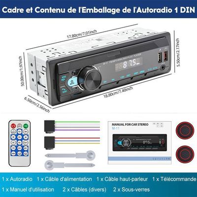 Autoradio Pioneer Hodozzy Dab /Dab Autoradio 1 Din Musique Numérique Audio Stéréo Bluetooth Autoradio 12V Lecteur MP3 Avec USB/TF/SD/AUX/EQ/FM Radio/SWC Poste Radio Voiture