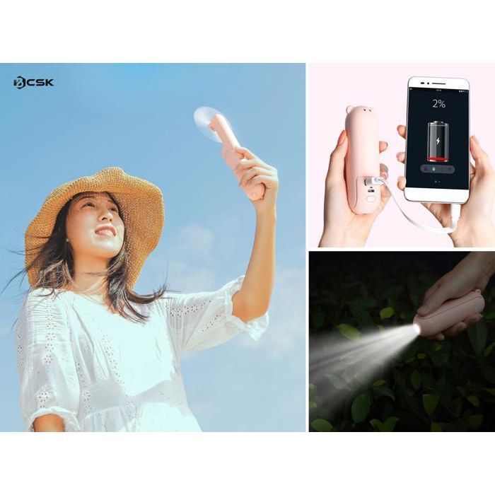 Ventilateur électrique Portable à Double Lame, Mini Ventilateur Portatif, 5 Vitesses Rechargeables Par Usb Batterie 2000 M 92384680