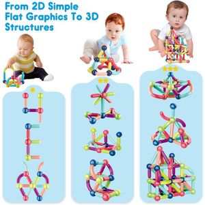 Jokooan Blocs de Construction Magnétique Enfant(50 Pièces), Jouet Enfant 3 4 5 6