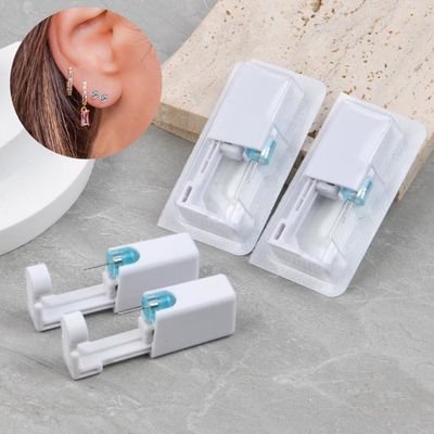 Kit Percing Oreille MODRSA - 2 Pistolets Jetables + Boucles Acier Inox - Pour Percing à Domicile