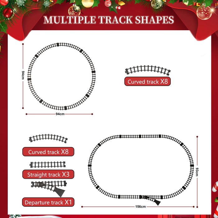 Train de Noël Électrique, Voiture de Train à Vapeur Électrique pour ...