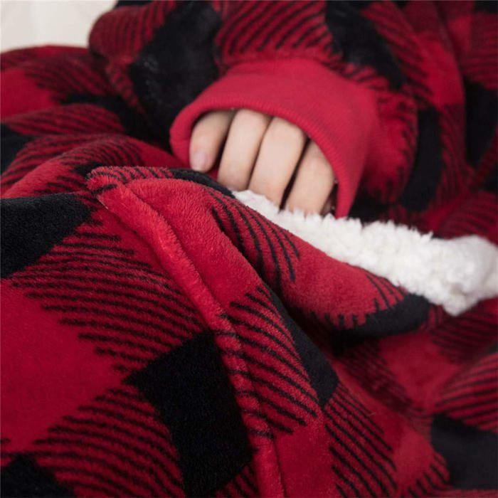 Couverture à Capuche Géante Pour Adulte - Pull Plaid Polaire Avec Manches Et Poche - Unisexe, Super Chaud - Idéal Cocooning Hiver
