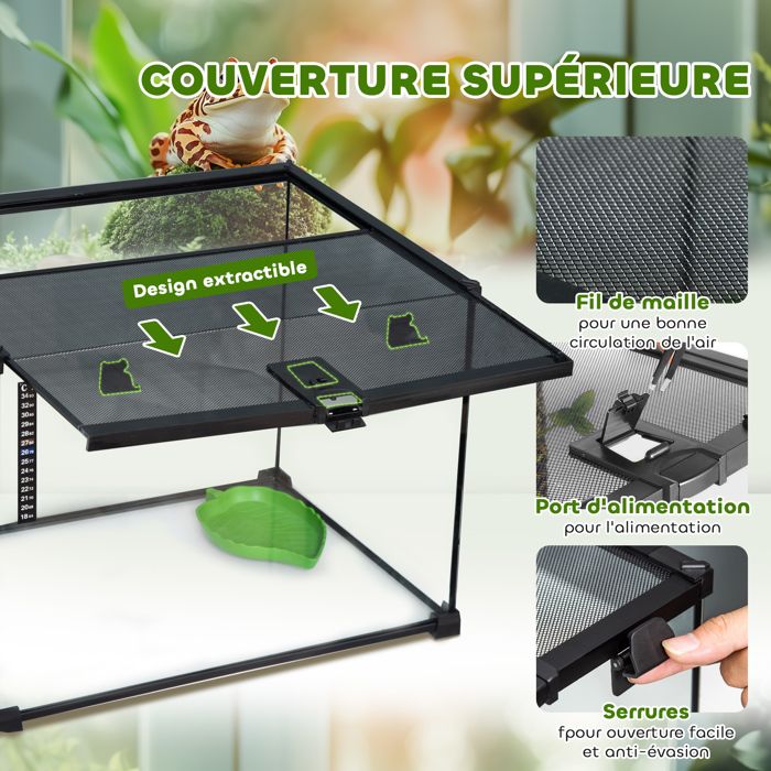 Grand Terrarium En Verre 50x30x25 Cm - France - Animaux Ou Plantes