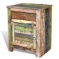 Table De Chevet Vintage Multicolore Avec 1 Tiroir 1 Porte En Bois