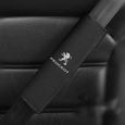 2pcs Housses Noir en cuir véritable de voiture pour ceintures de sécurité-housse protection harnais d'épaule pour Peugeot-0