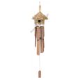 Carillon à vent en bambou - Maison pour oiseaux - 45 cm - Marron-0