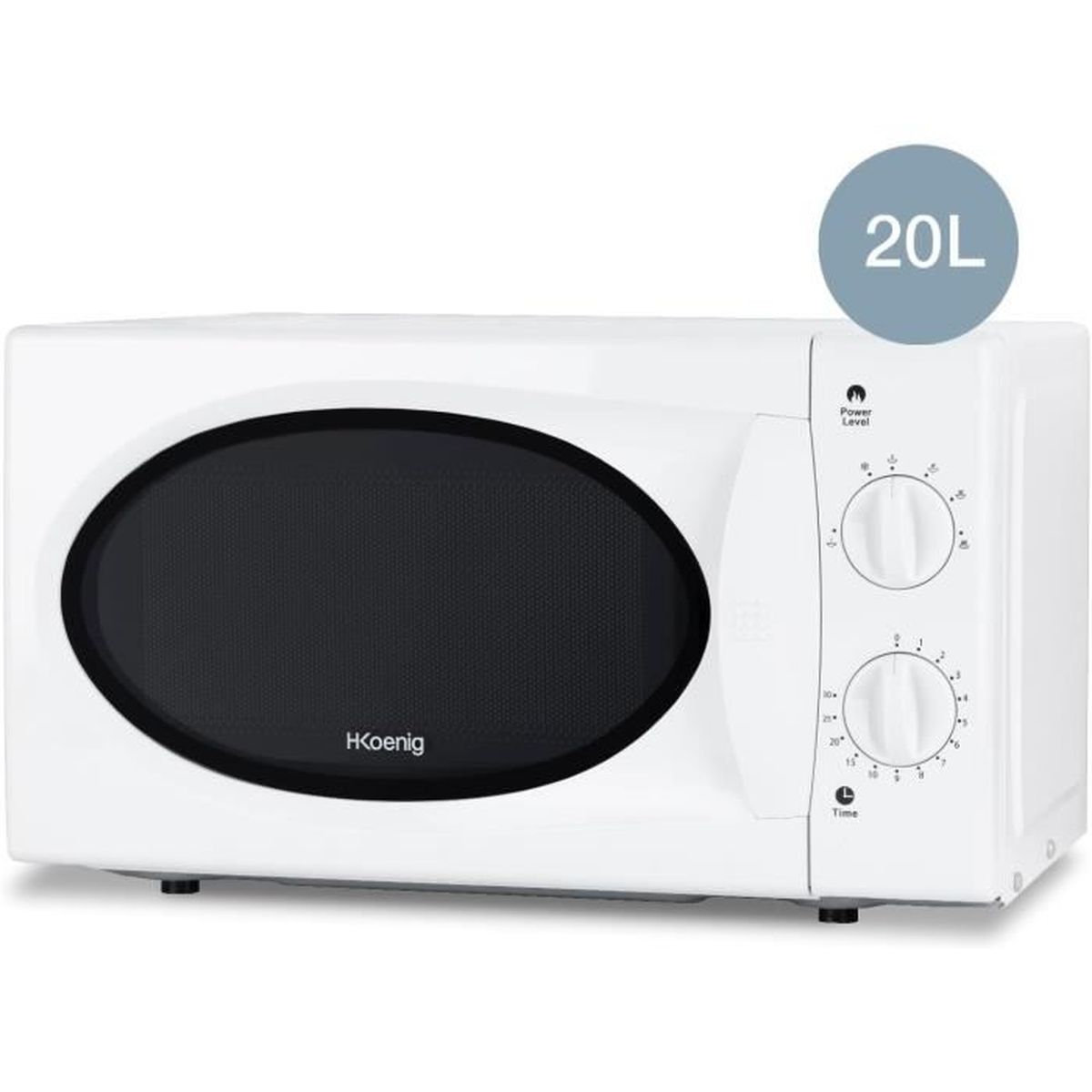 Micro-ondes Compact 20L Blanc H.Koenig VIO6 , Puissant 700W, Plateau