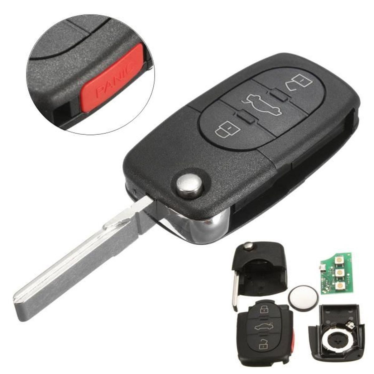 Audi 2 pièces-Télécommande de remplacement NEUF pliante Clé Clé TT coupé