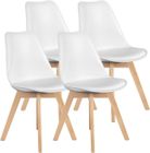 Chaises Salle à Manger,Sleivant Chaise Scandinave Lot de 4,Idéal pour Salle à Manger,Salon,Cuisine,Chambre à Coucher,Blanc