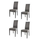 T M C S Tommychairs - Set 4 chaises cuisine LUISA, robuste structure en bois de hêtre, assise et dossier en cuir artificiel gris foncé