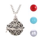 DIAVOLINO Bola de Grossesse, Motif Coeur , Sautoir Chaîne Argenté avec 3 couleur de grelot ( Rouge-Bleu- Argenté )