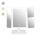 JETLIFETECH Miroir Maquillage lumineux avec 52 LED, Miroir Grossissant Triptyque 1x/2x/3x, avec Ecran Tactile,Chargement par USB