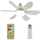 Ventilateur de plafond - QINGQUE - Modèle avec lumière LED E27 - 30W - 6 pales - Télécommande intelligente