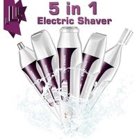 5 en 1 femmes rechargeable électrique épilateur cheveux rasoir ladys electric trimmer remover rasoir étanche pour bikini zone nez