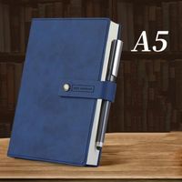 A5 408 Pages Agenda Épaissie Agenda Cahier Agenda de Bureau Agenda avec Stylo , Bleu