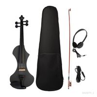 Violon électrique silencieux 4/4 avec accessoires pour violon Violon Bow Case Casque Set Instruments de musique Débutant Le noir