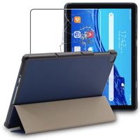 ebestStar ® pour Huawei MatePad T 10, T 10S - Housse Tablette PU SmartCase + Film protection écran en VERRE Trempé, Bleu Foncé
