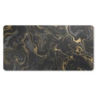 Tapis de Souris XXL - MuchoWow - Gaming - 120x60 cm - Marbre Texture Or Aspect marbre Luxe - Gris