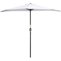 Outsunny Demi parasol, parasol de balcon 5 entretoises acier polyester 2,6L x 1,35l x 2,3H m crème