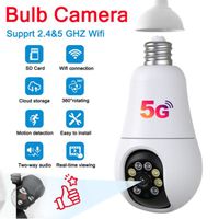 Caméra de Surveillance, Caméra à Lumière LED 1080P HD Panoramique Sécurité,Camera WiFi Exterieur sans Fil Ampoule IP 360 Degrés