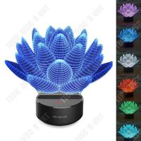 TD® Touch charge Lotus 3D coloré lumière veilleuse visuel stéréoscopique 3D LED Illusion lumière Durable faible consommation