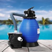 Pompe de filtre à sable intégrée noire et bleu 400 W 11000 l/h